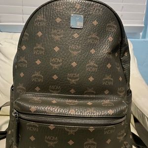 Mcm Monogram Backpack 40 Visetos Olive Green